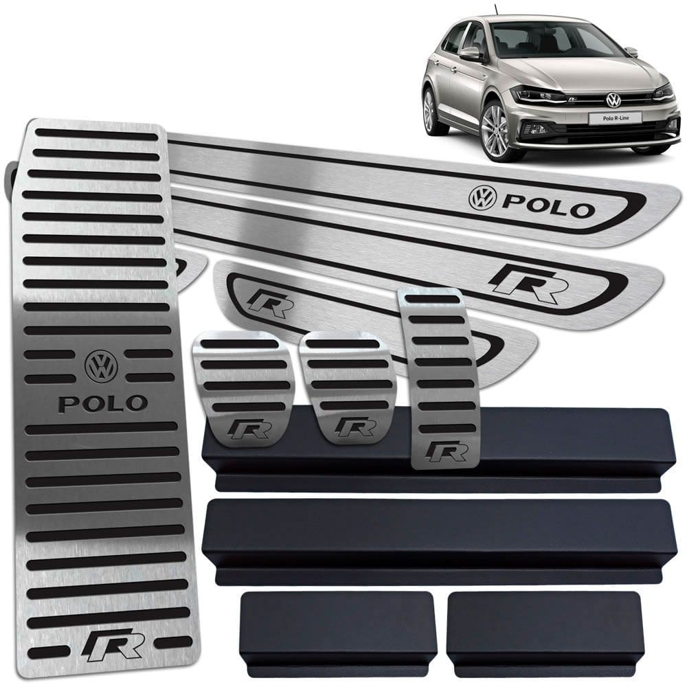 Descanso + Pedaleiras Manual + Soleiras Polo R-Line Preto BR