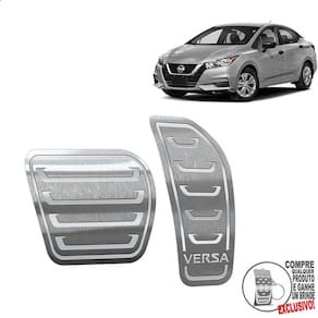Pedaleira Automático Aço Inox Nissan Versa 2021 Prata