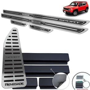 Descanso + Soleira Jeep Renegade Sport Preto Alto Relevo