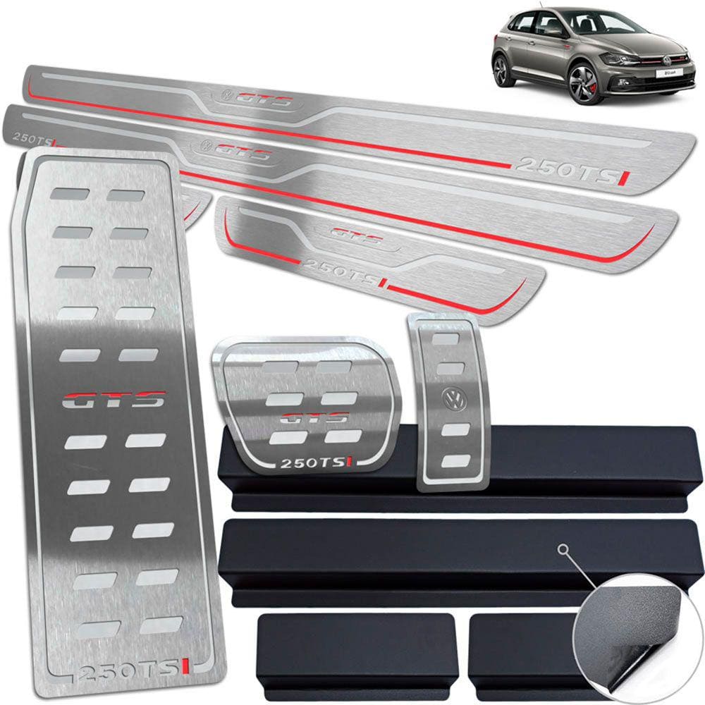 Descanso + Pedaleira + Soleira Prata BR Polo GTS 250 TSI