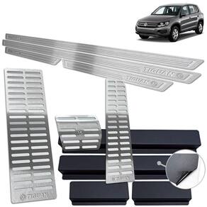 Soleira + Pedaleira + Descanso Tiguan 2012 A 2017 Prata BR