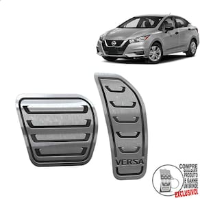 Pedaleira Automático Aço Inox Nissan Versa 2021 Preto