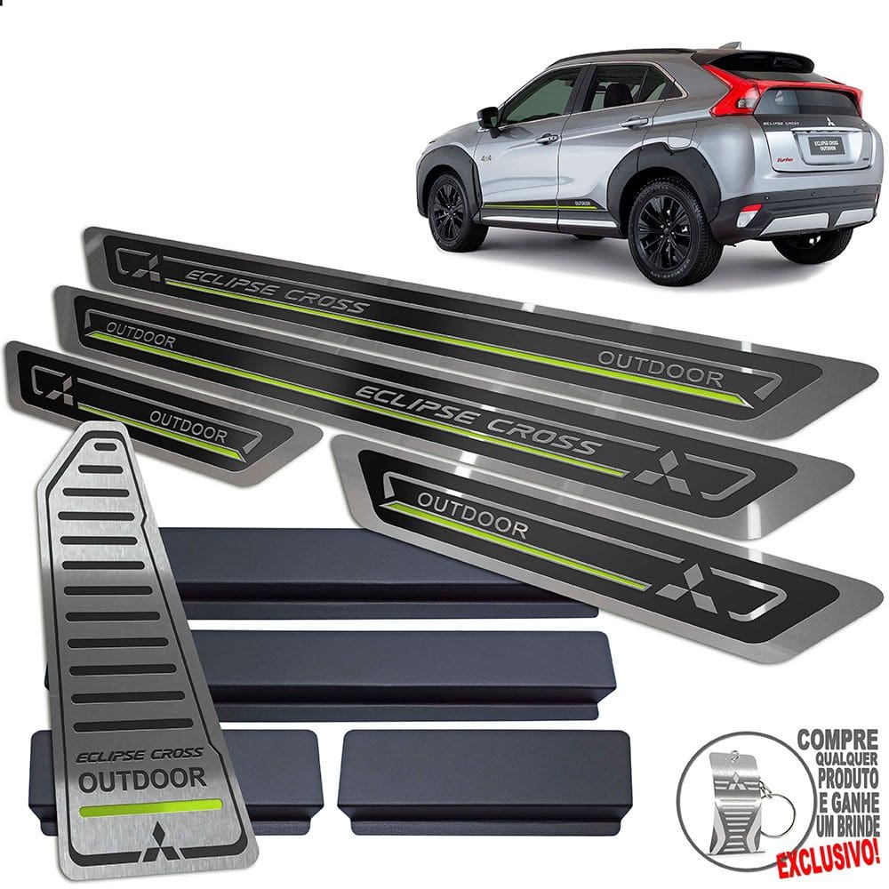 Descanso + Soleira Eclipse Cross Outdoor Preto Alto Relevo