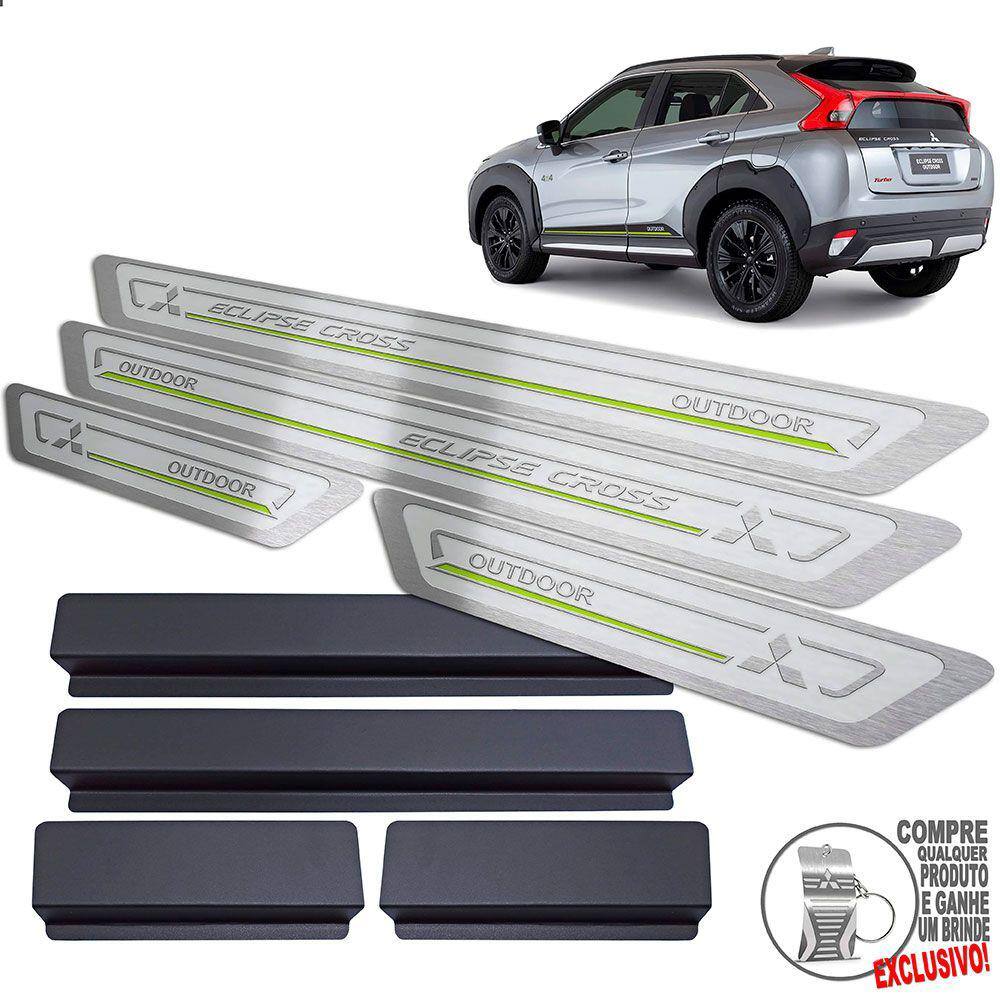 Soleira Mitsubishi Eclipse Cross Outdoor Prata Alto Relevo