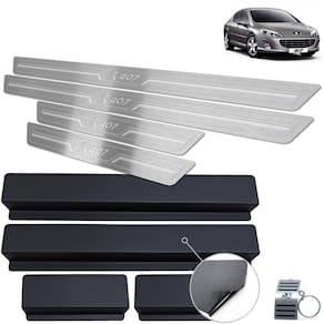 Soleira de Porta Peugeot 407 2005 A 2009 Prata Baixo Relevo