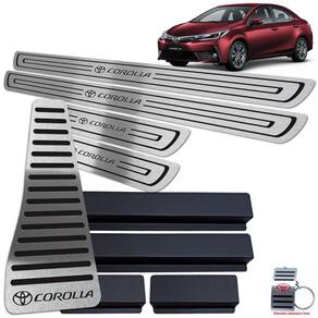 Soleira Com Descanso Corolla 2014 A 2019 Preto Baixo Relevo
