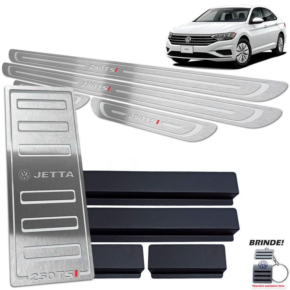 Descanso Soleira Jetta 250 Tsi 2018 19 20 Prata Baixo Relevo