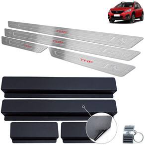Soleira Peugeot 2008 Turbo Thp 2020 2021 Prata Baixo Relevo