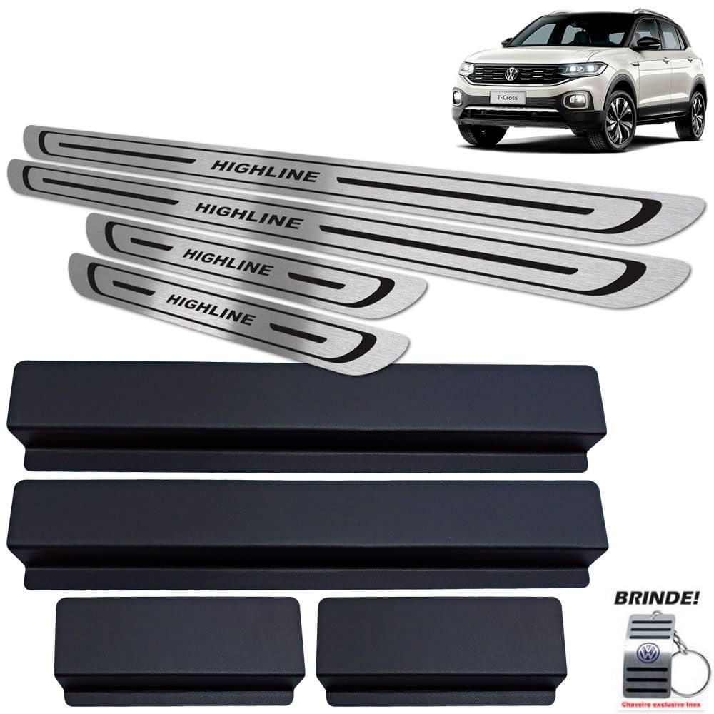 Soleiras Gravação em Preto Baixo Relevo T-Cross Highline