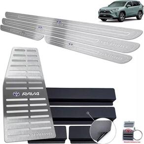 Descanso + Soleiras Prata Baixo Relevo Rav4 Hybrid 2020