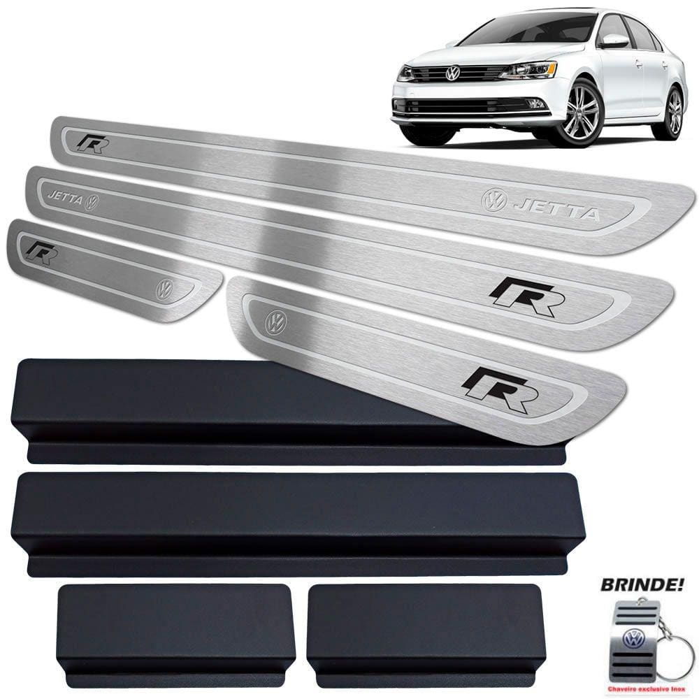 Soleira Aço Inox Jetta R-line 2011/2018 Prata Baixo Relevo