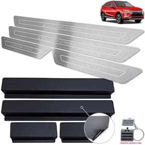 Soleira Aço Inox Mitsubishi Eclipse Cross Prata Baixo Relevo