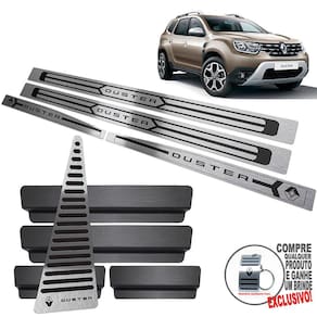 Descanso + Soleira Renault Duster 2021 Preto Baixo Relevo
