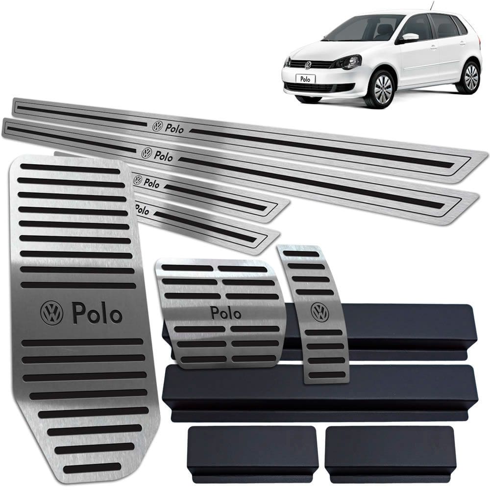 Descanso Pedaleira Soleira Polo 2003 a 2015 Preto Auto BR