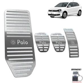 Descanso + Pedaleira Manual Vw Polo 2003 a 2015 Prata