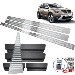 Descanso + Soleira Renault Duster 2021 Prata Alto Relevo