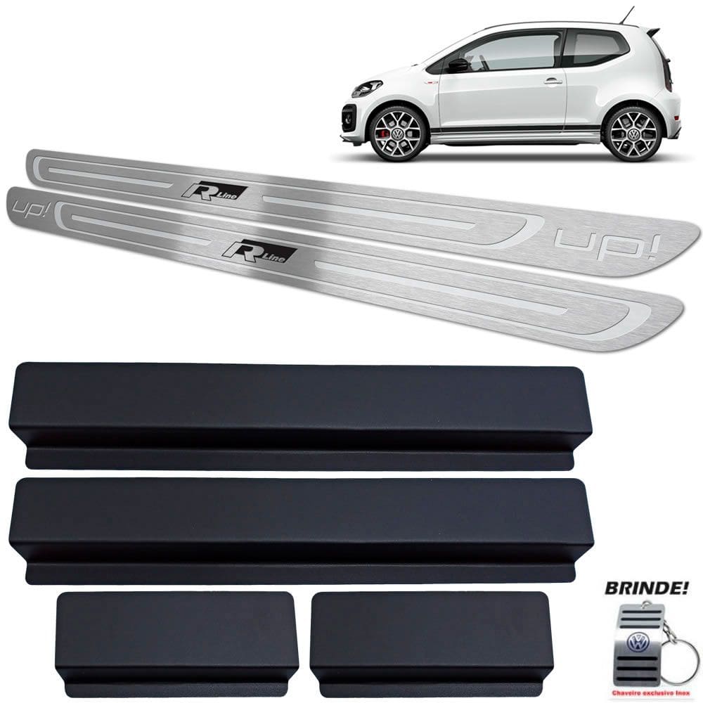 Soleiras Volkswagen Up R-line 2 Portas Prata Baixo Relevo