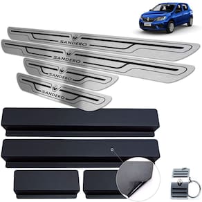 Soleira Aço Inox Renault Sandero 2020 Preto Baixo Relevo