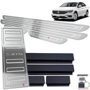 Descanso + Soleira Jetta 250 Tsi 18 19 20 Prata Alto Relevo