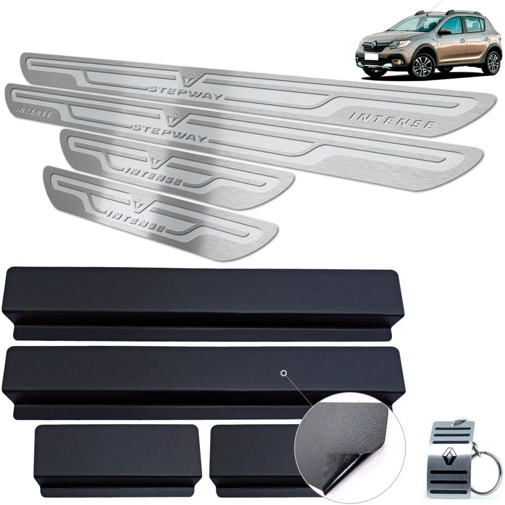 Soleira Renault Sandero Stepway Intense Prata Alto Relevo