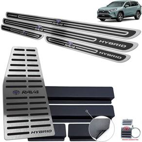 Descanso + Soleiras Preto Alto Relevo Rav4 Hybrid 2020