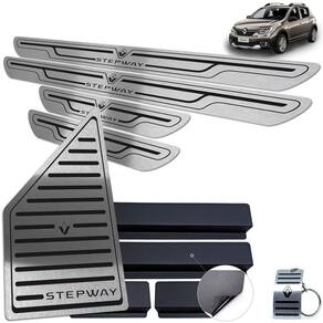 Descanso Soleira Sandero Stepway 2020 21 Preto Baixo Relevo