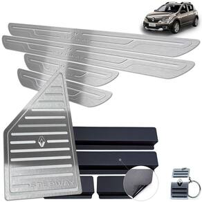 Descanso Soleira Sandero Stepway 2020 21 Prata Baixo Relevo