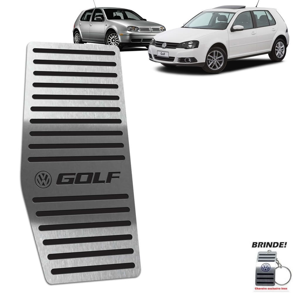 Descanso de Pé Em Aço Inox Preto Volkswagen Golf 1999 A 2013
