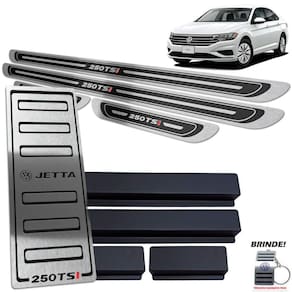 Descanso + Soleira Jetta 250 Tsi 18 19 20 Preto Alto Relevo