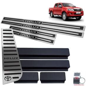 Descanso + Soleiras Preto Alto Relevo Hilux 2012 A 2015