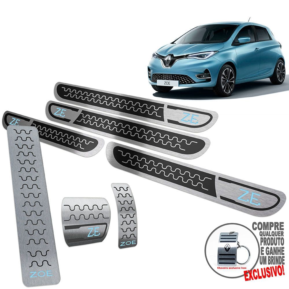 Descanso Pedaleira Automático Soleira Renault Zoe Preto