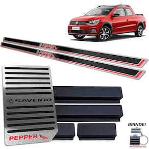 Descanso Soleira Preto Alto Relevo Saveiro Pepper 2018 2020