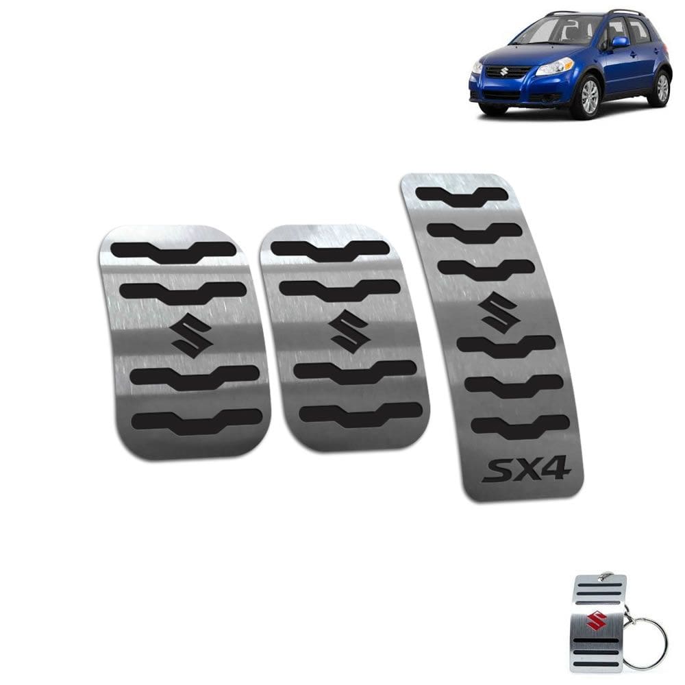 Pedaleira Manual Aço Inox Suzuki SX4 2010 A 2015 Preto