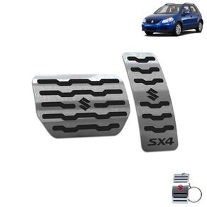 Pedaleira Automático Aço Inox Suzuki SX4 2010 A 2015 Preto