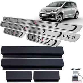 Soleiras Preto Baixo Relevo Em Aço Inox Up Tsi 2014 a 2020
