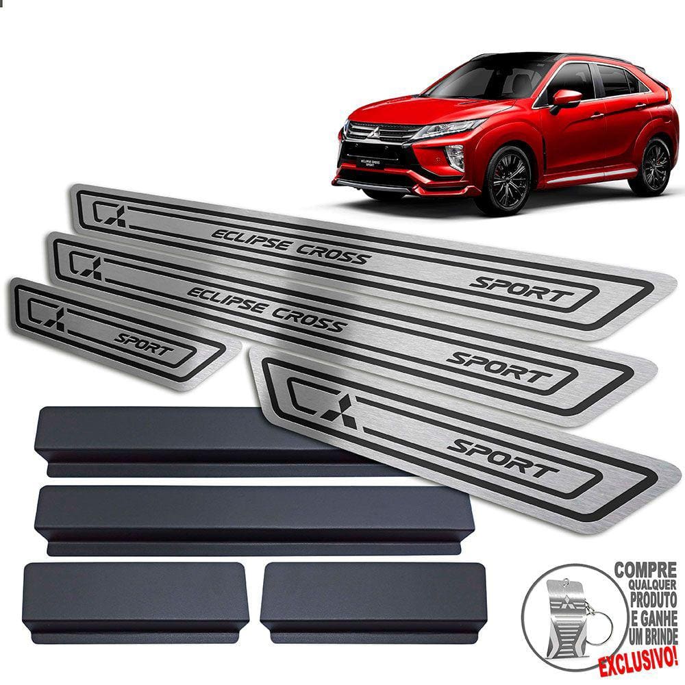 Soleira Mitsubishi Eclipse Cross Sport Preto Baixo Relevo