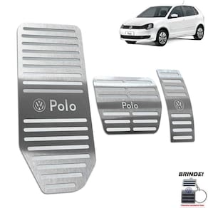 Descanso + Pedaleira Automático Vw Polo 2003 a 2015 Prata