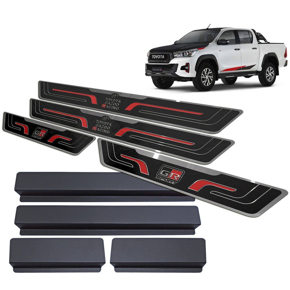 Soleira Toyota Hilux Gr Sport 2019-2021 Preto Alto Relevo
