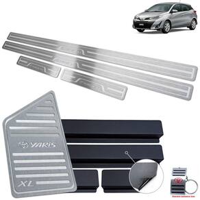 Soleira + Descanso Yaris XL 2019-2022 Prata Baixo Relevo