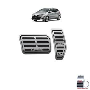 Pedaleira Automático Inox Toyota Yaris XL 2019-2022 Preto