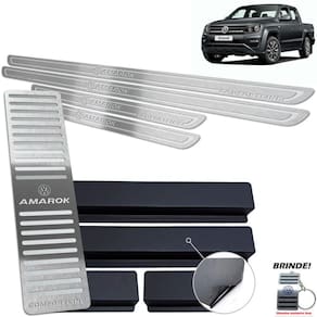 Descanso + Soleira Amarok Comfortline Prata Baixo Relevo