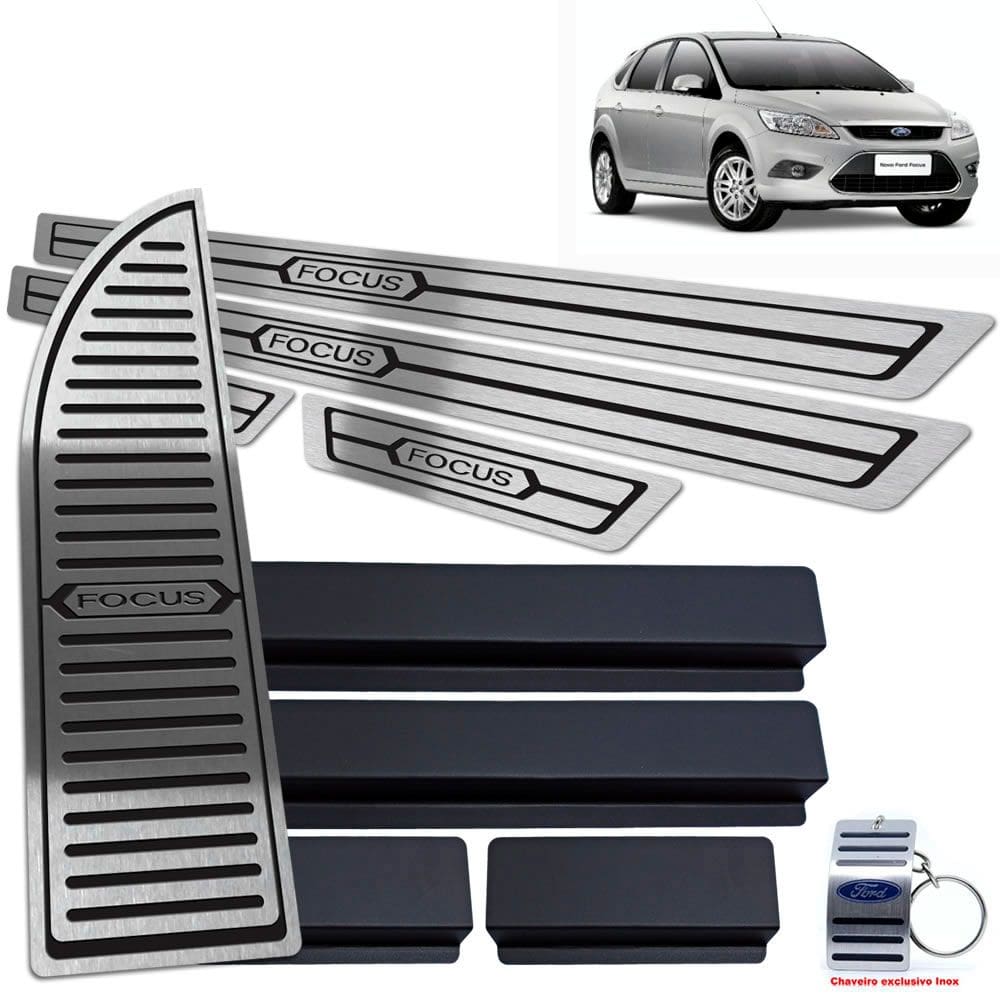 Descanso + Soleira Focus 2009 A 2013 Preto Baixo Relevo