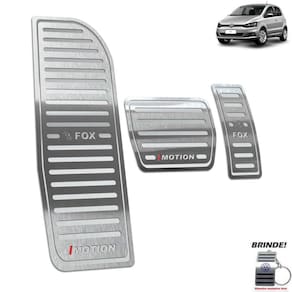 Pedaleira + Descanso Volkswagen Fox I-Motion 2015 2020 Prata