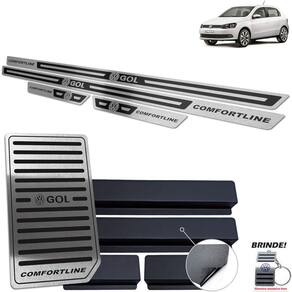 Descanso + Soleira Gol Comfortline G6 G7 Preto Alto Relevo