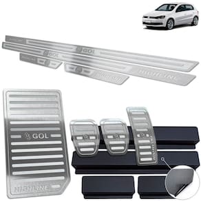 Descanso Pedaleira Soleira Gol Highline G6 G7 Prata