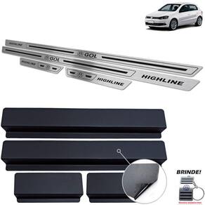 Soleira Volkswagen Gol Highline G6 G7 Preto Baixo Relevo