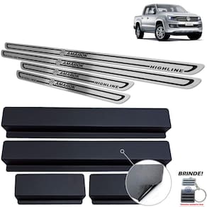Soleira Amarok Highline 2016 A 2020 Preto Baixo Relevo