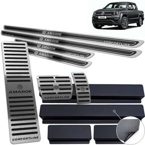 Descanso + Pedaleira + Soleira Amarok Comfortline Preto