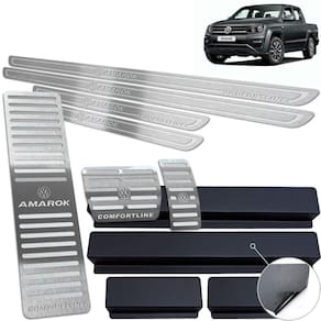 Pedaleira + Soleira + Descanso Prata Amarok Comfortline