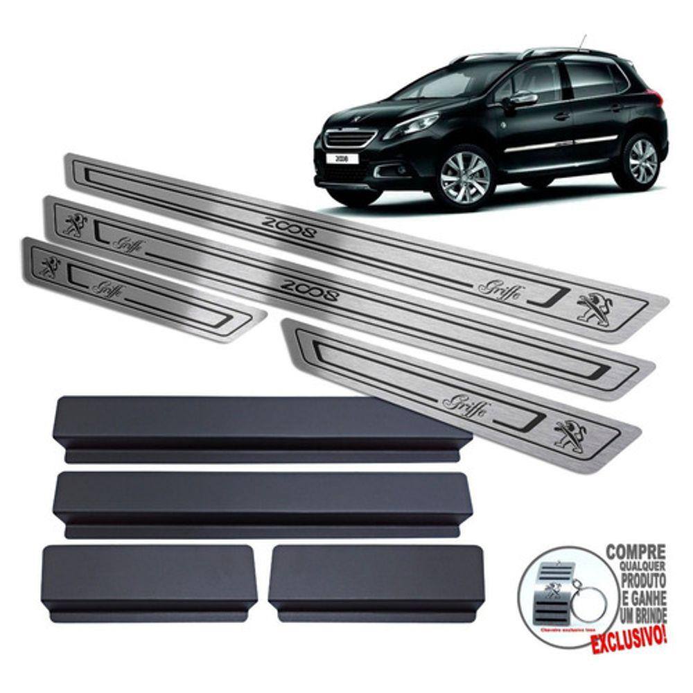 Soleira Peugeot 2008 Griffe 2019 2020 Preto Baixo Relevo